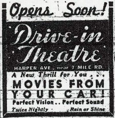 East Side Drive-In Theatre - Annoucement Ad